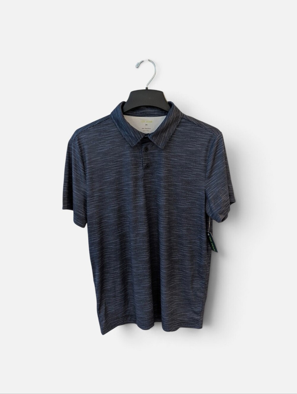 NWT Tek Gear Men's Navy Heather Polo Shirt Size M